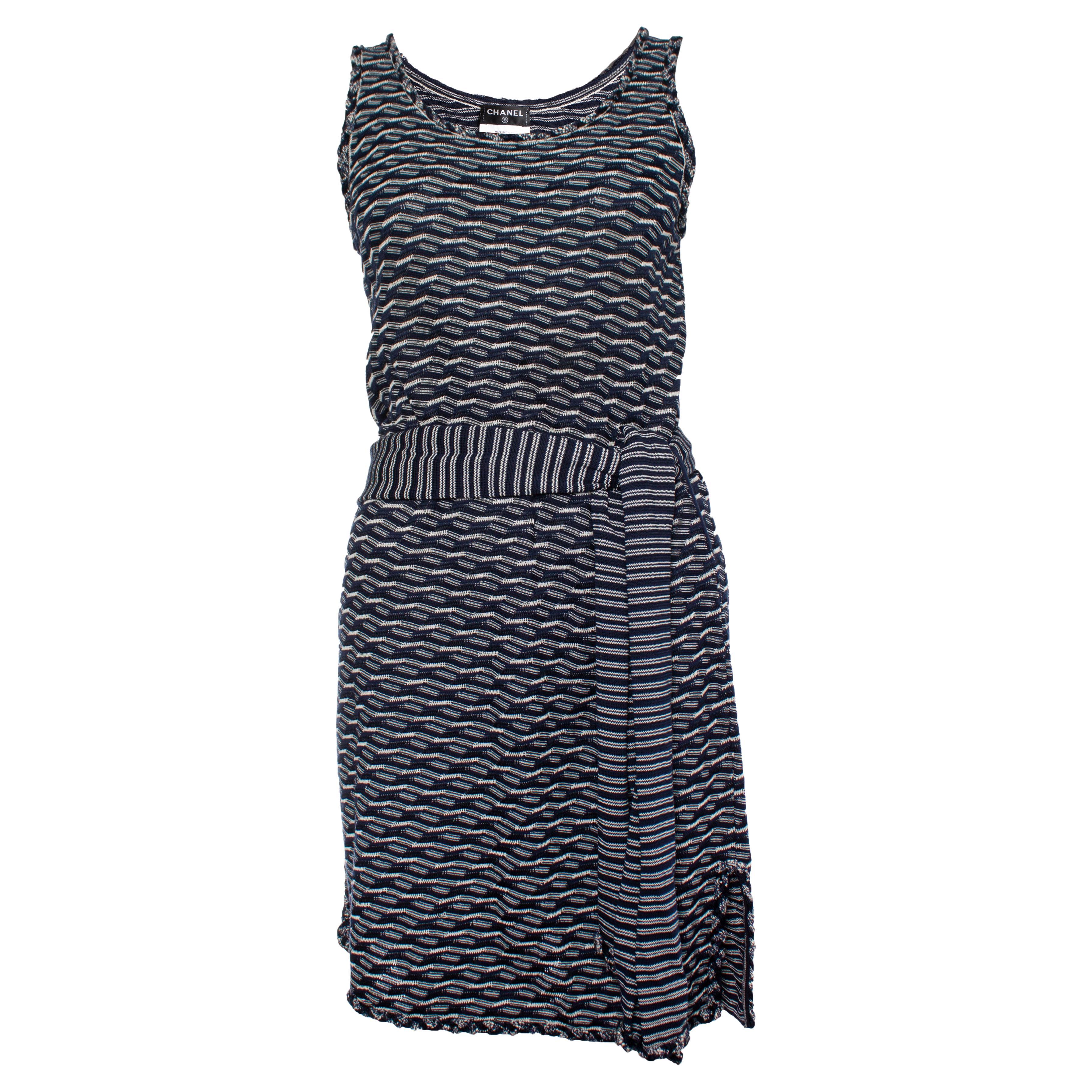 Chanel, Blue and white wrap dress