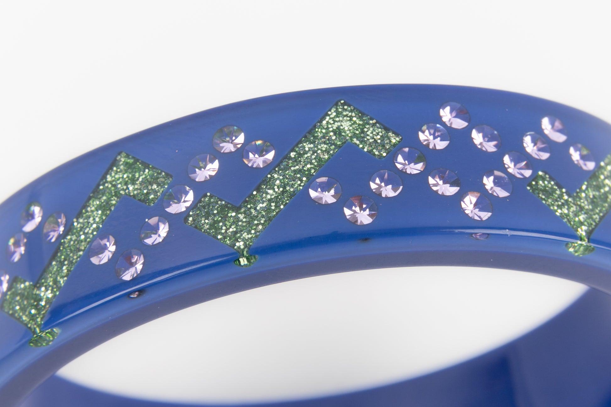 Chanel Blue Bakelite Bracelet, 2018 4