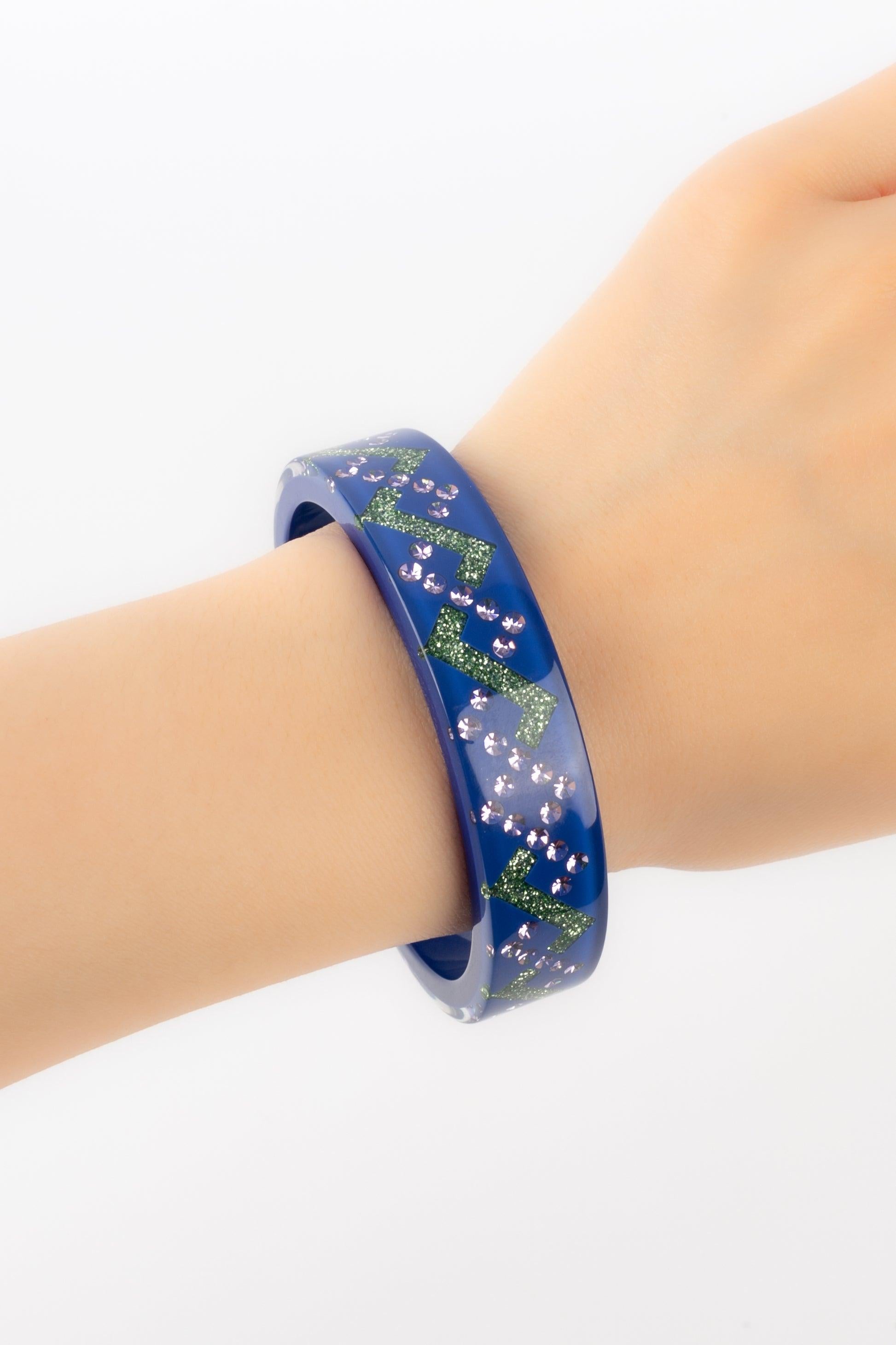 Chanel Blue Bakelite Bracelet, 2018 5