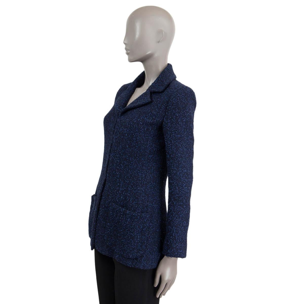 Women's CHANEL blue & black cotton blend 2016 16S TWEED Jacket 36 XS NWT For Sale