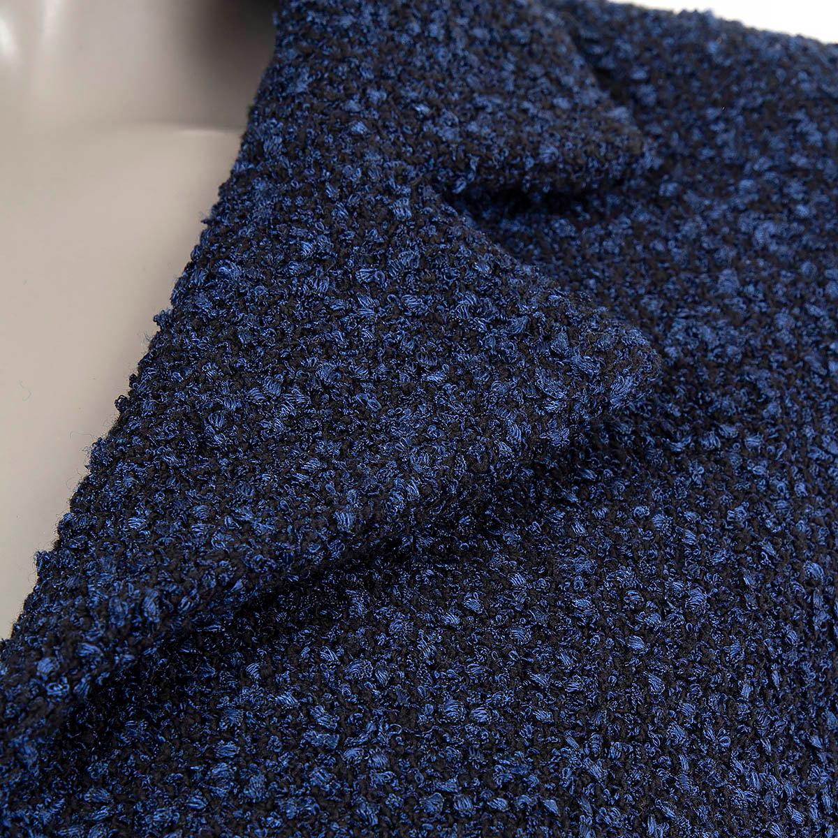 CHANEL - Veste en coton mélangé bleu et noir, taille 36, état neuf avec étiquettes, années 16 Pour femmes en vente