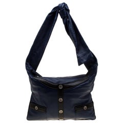 Chanel Blue/Black Leather Girl Shoulder Bag