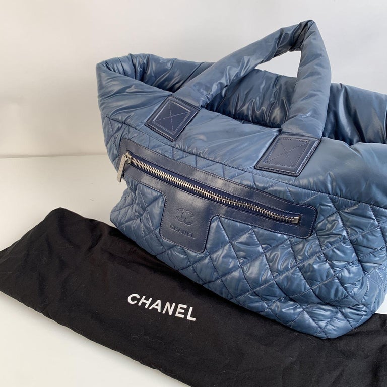 Chanel Blue Black Nylon Reversible Coco Cocoon Tote Bag Handbag For ...