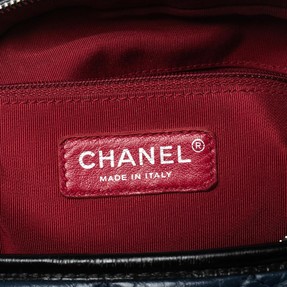 Chanel Blue/Black Quilted Leather Gabrielle Shoulder Bag 2