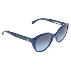 Chanel Blue/Blue Gradient CC Logo 5252Q Oval Sunglasses