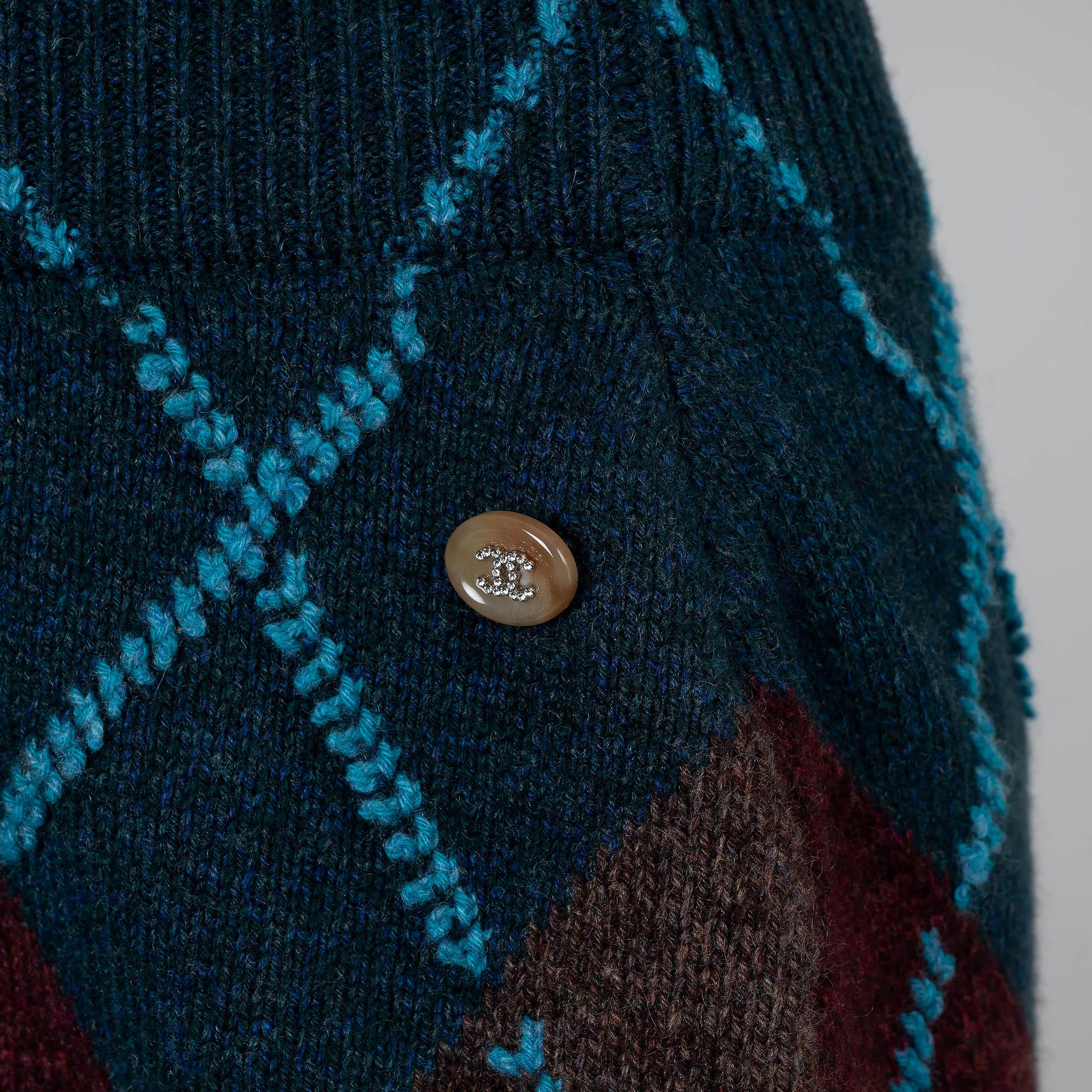 Chanel Gonna MINI in cashmere blu marrone 24A MANCHESTER ARGYLE 36 XS 2