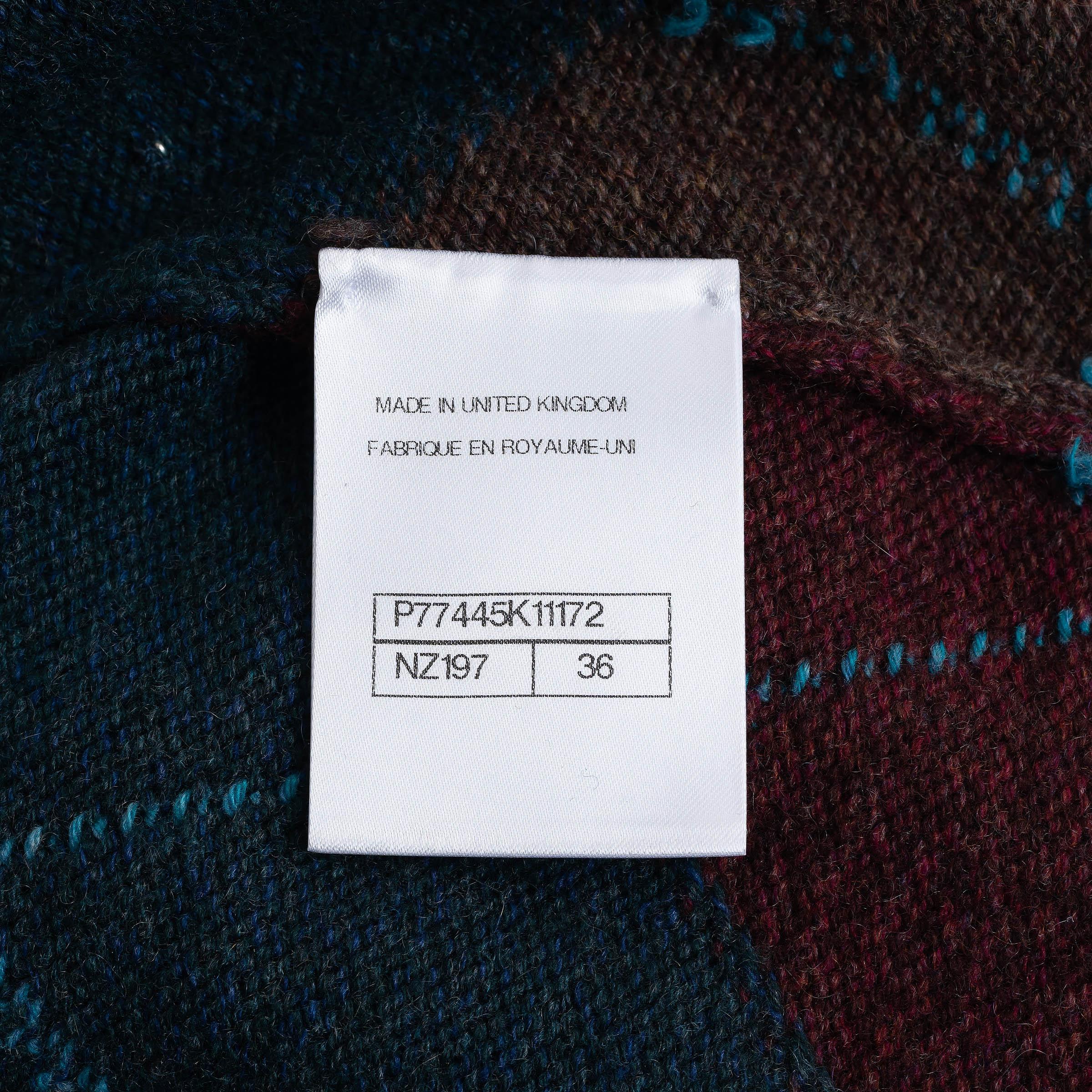 Chanel Gonna MINI in cashmere blu marrone 24A MANCHESTER ARGYLE 36 XS 4