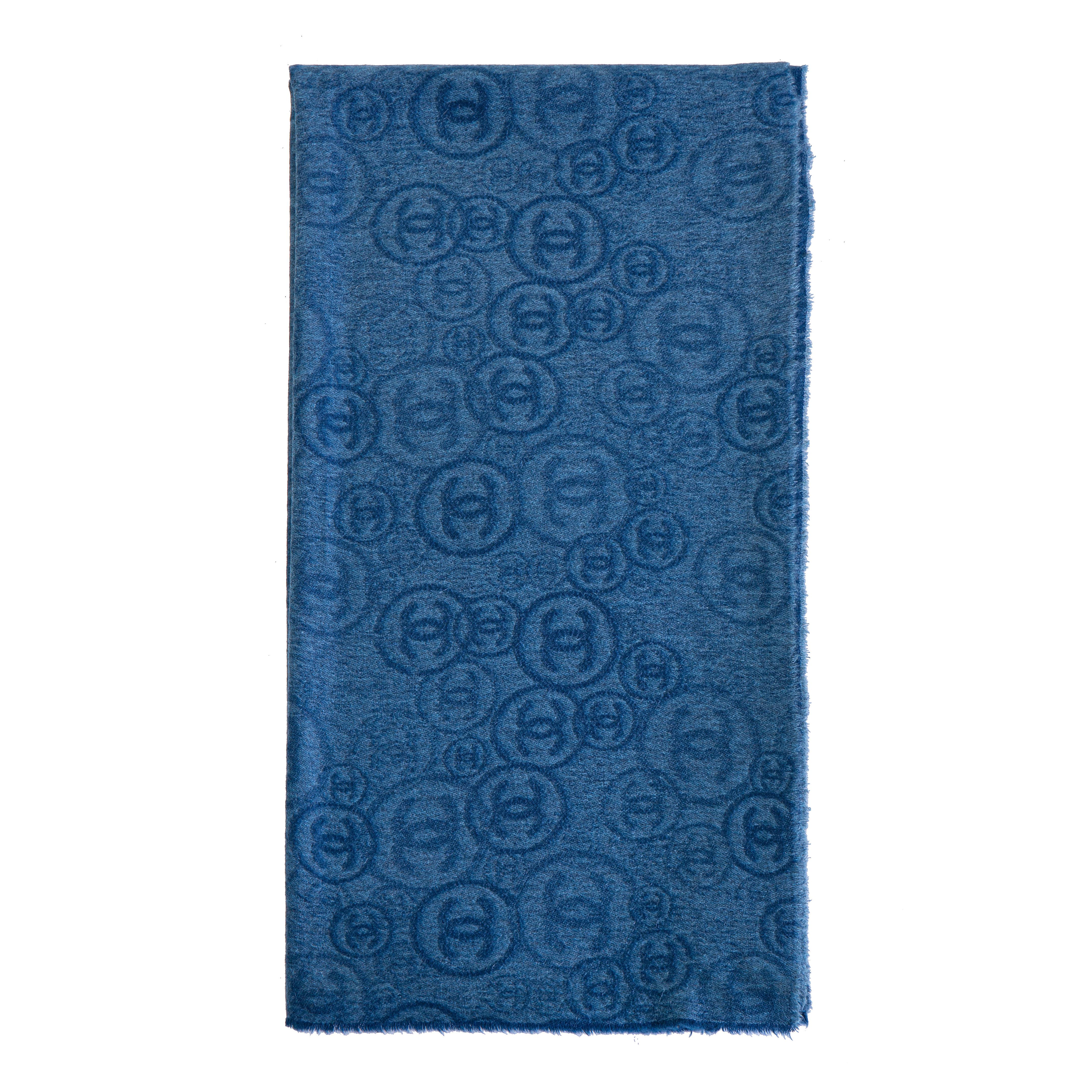 Blue Chanel blue cachemire shawl