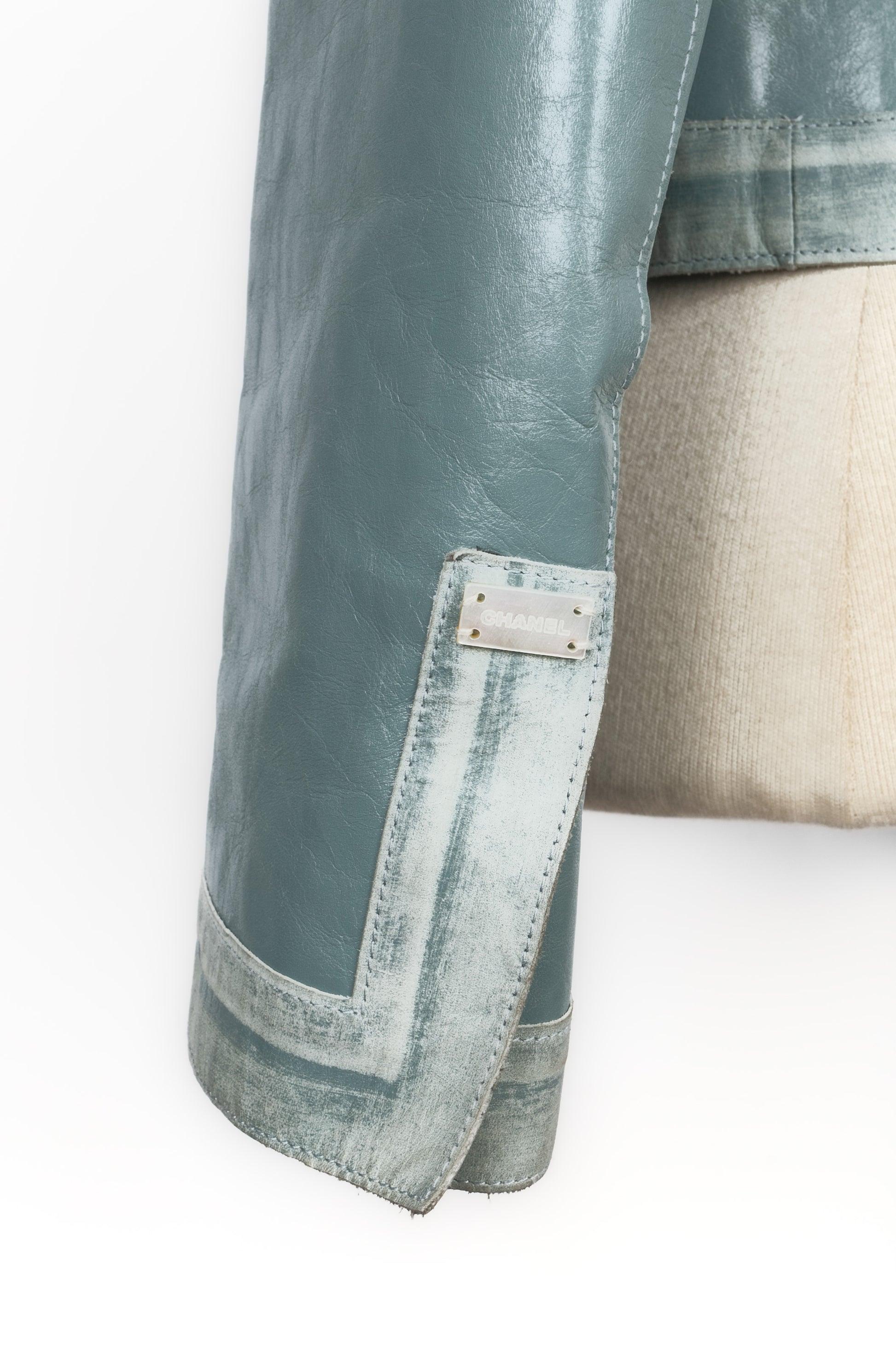 Women's Chanel Blue Calfskin Jacket, 2003 For Sale