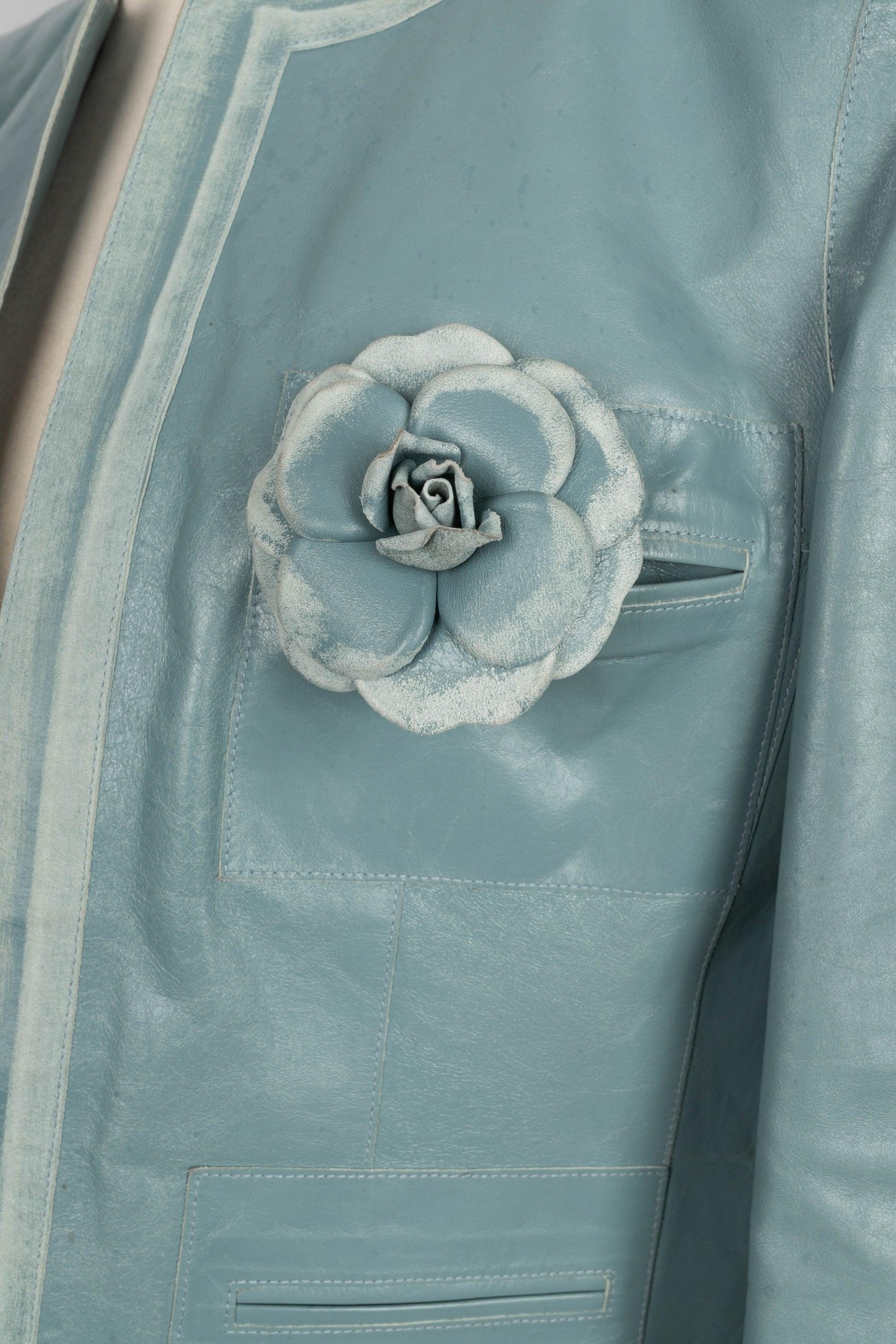 Chanel Blue Calfskin Jacket, 2003 For Sale 1