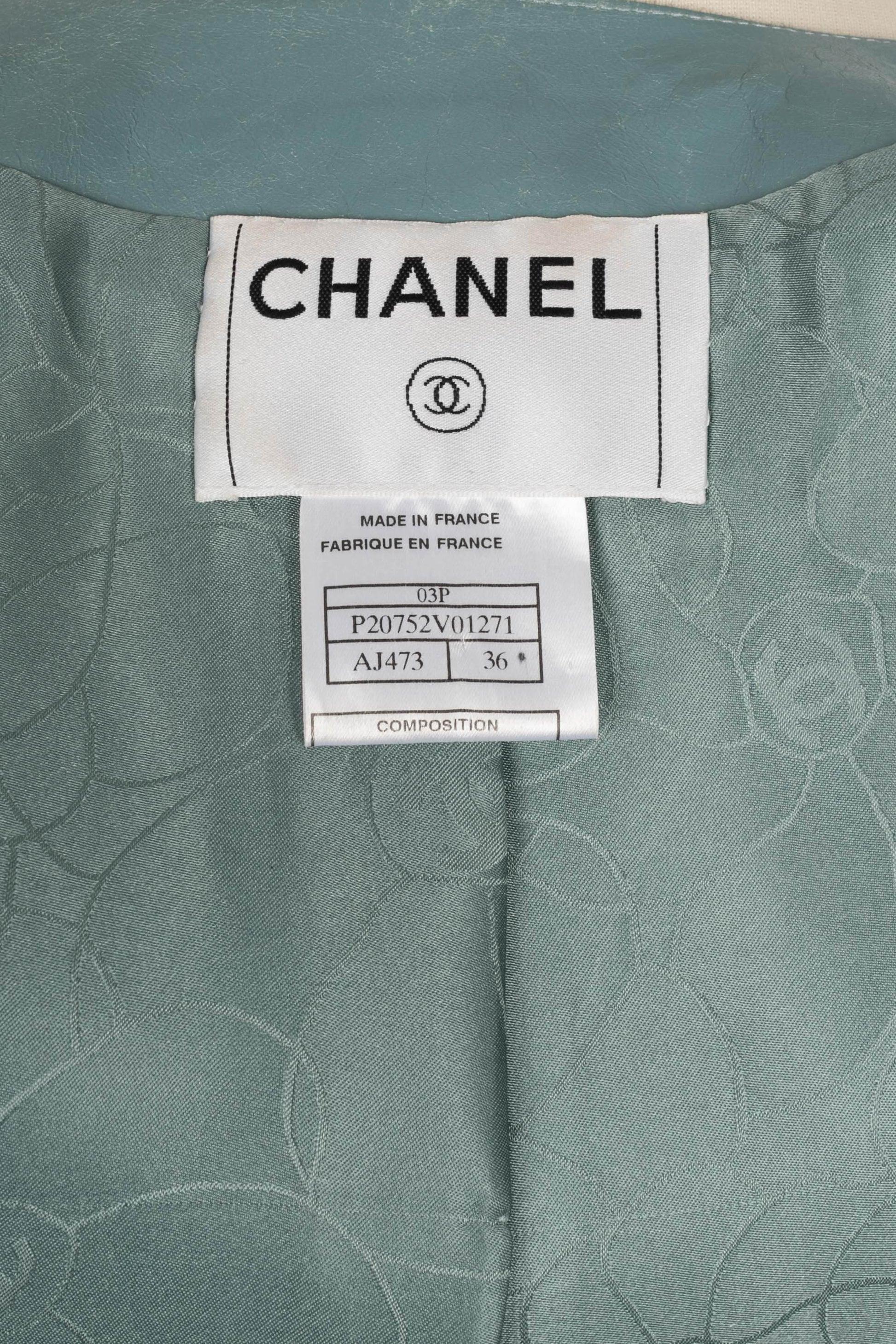 Chanel Blue Calfskin Jacket, 2003 For Sale 3