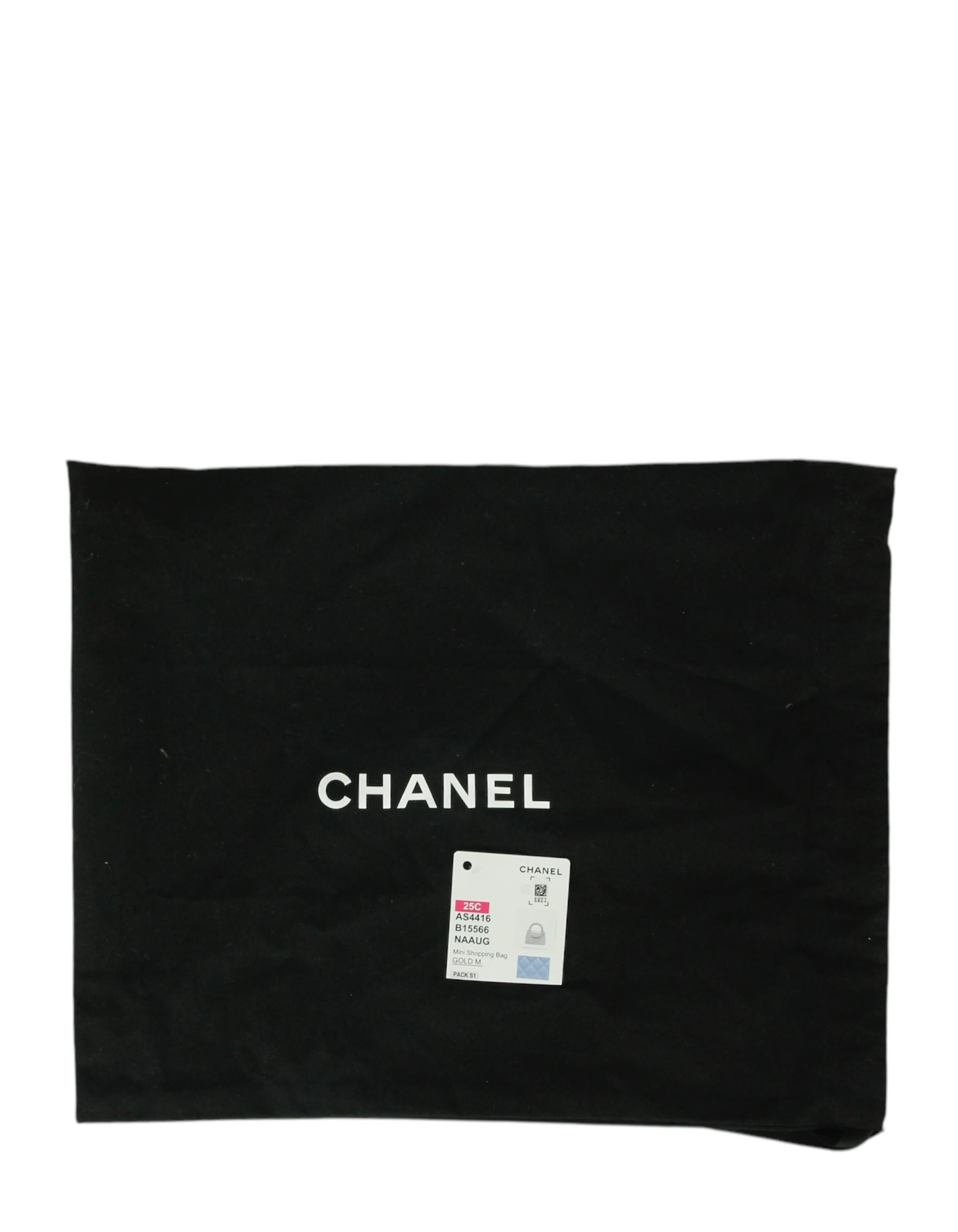 Chanel Blue Calfskin Leather Quilted Nano Kelly Shopper Crossbody Bag 6