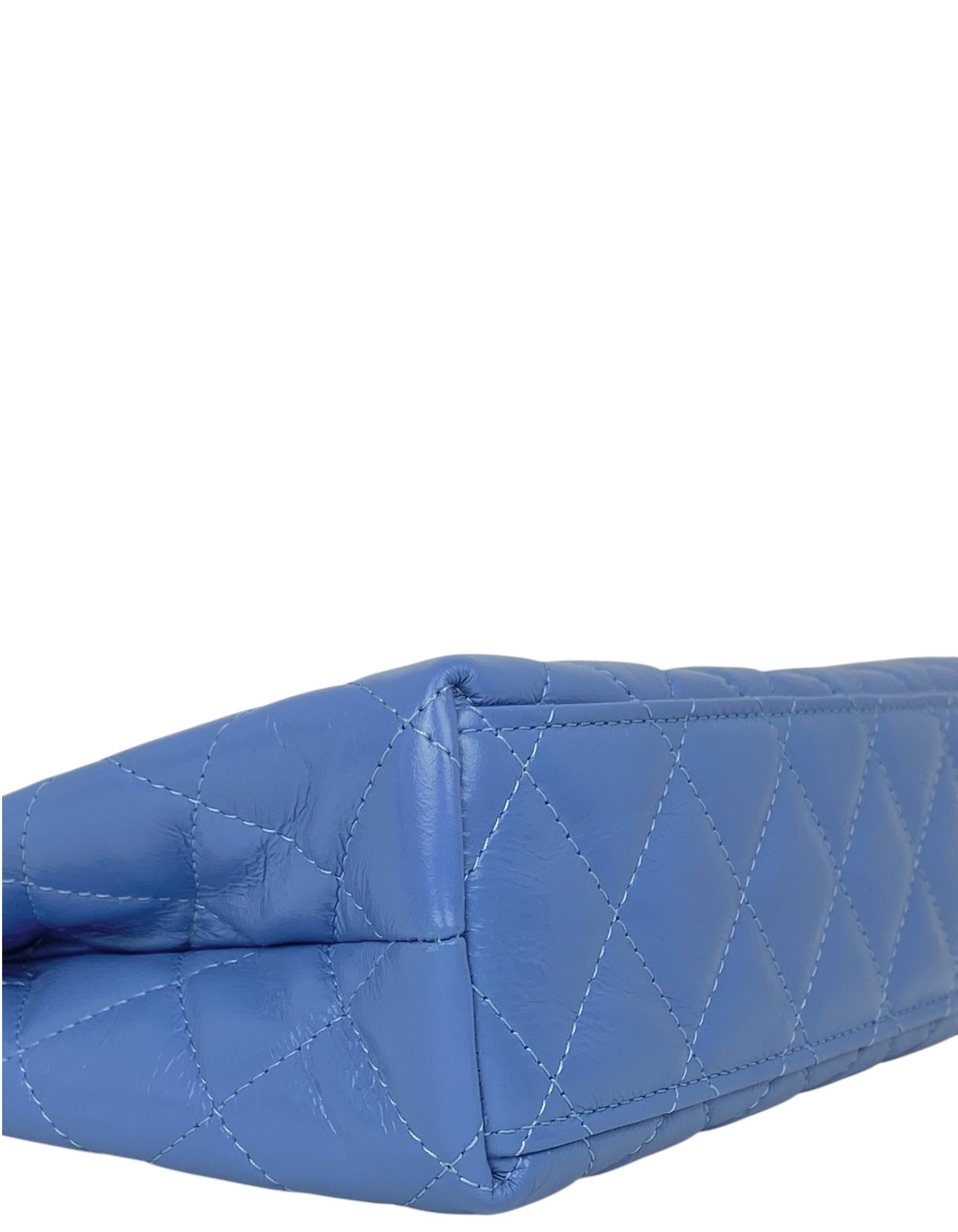 Chanel Blue Calfskin Leather Quilted Nano Kelly Shopper Crossbody Bag 1