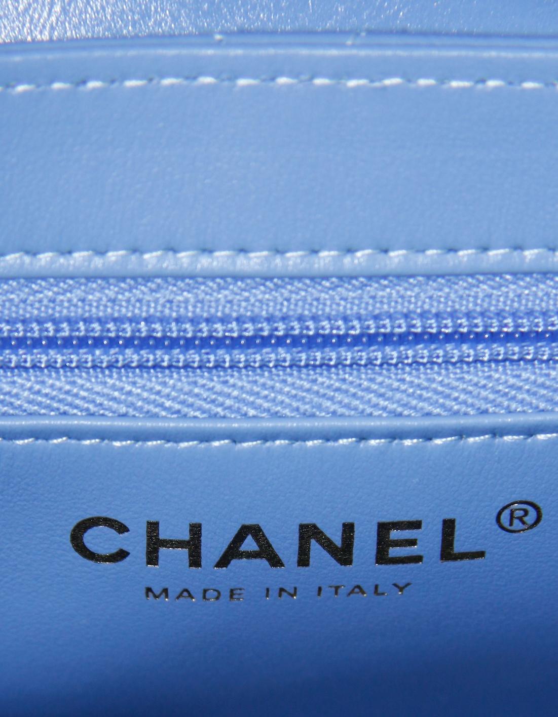 Chanel Blue Calfskin Leather Quilted Nano Kelly Shopper Crossbody Bag 4