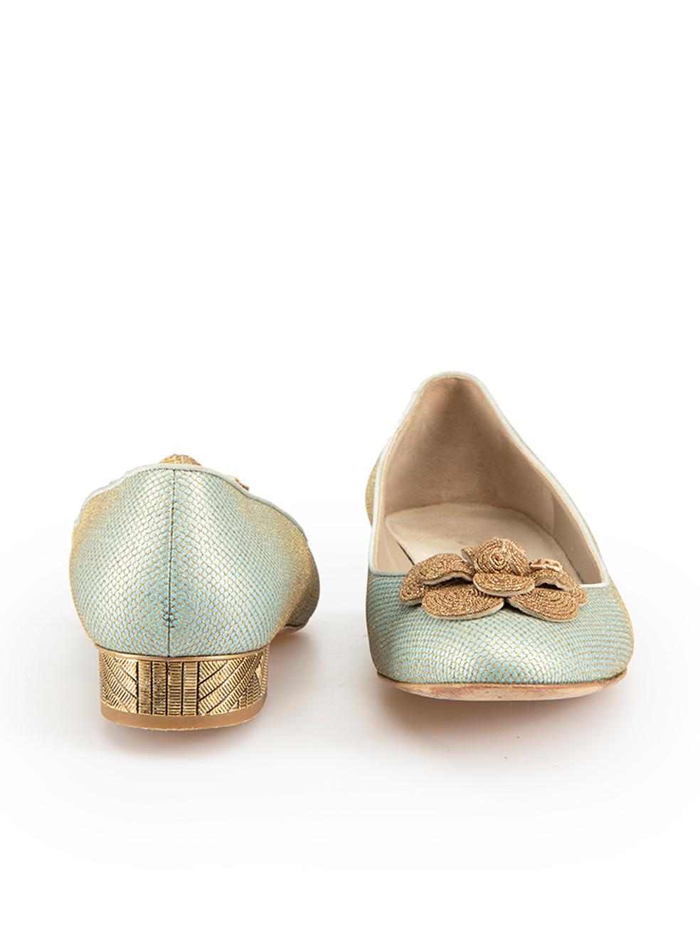 Chanel Blue Camellia Ballet Flats Size IT 38 In Excellent Condition For Sale In London, GB