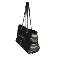 Chanel Blue Canvas Striped Small Deauville Shopping Tote