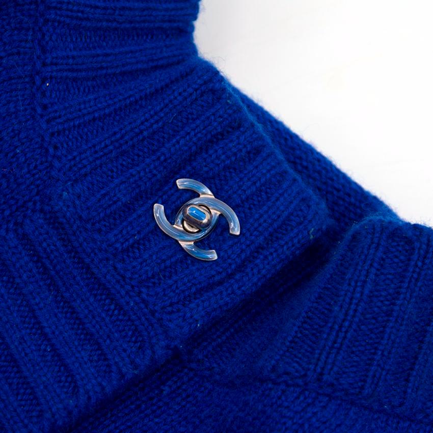 Chanel Blue Cashmere Cardigan US 12 2
