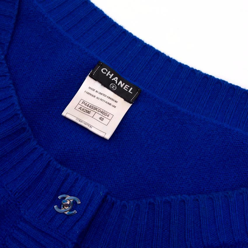 Chanel Blue Cashmere Cardigan US 12 3