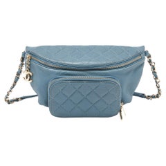 Chanel Blaue Kaviar Leder Business Affinity Taille Tasche