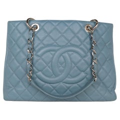 Chanel Blue Caviar Leather Grand Shopping Tote GST