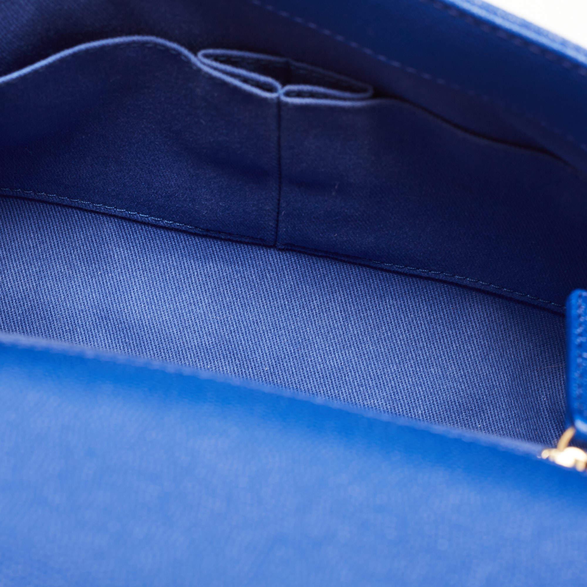 Chanel Blue Caviar Leather Medium Coco Top Handle Bag 2