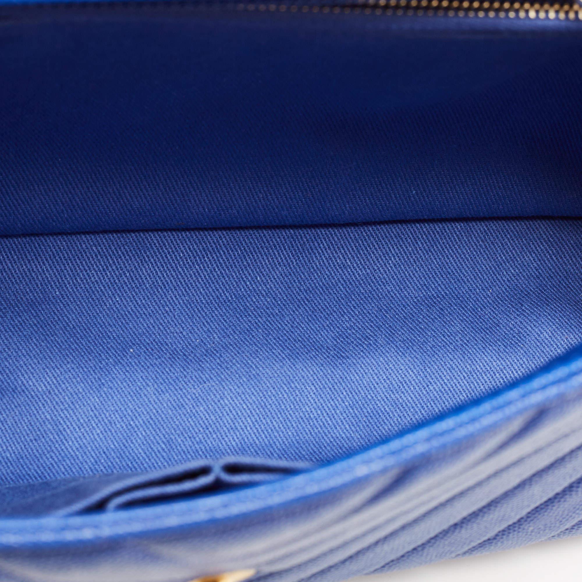 Chanel Blue Caviar Leather Medium Coco Top Handle Bag 5