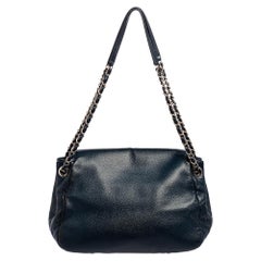 Chanel Blue Caviar Leather Timeless Accordion Flap Bag