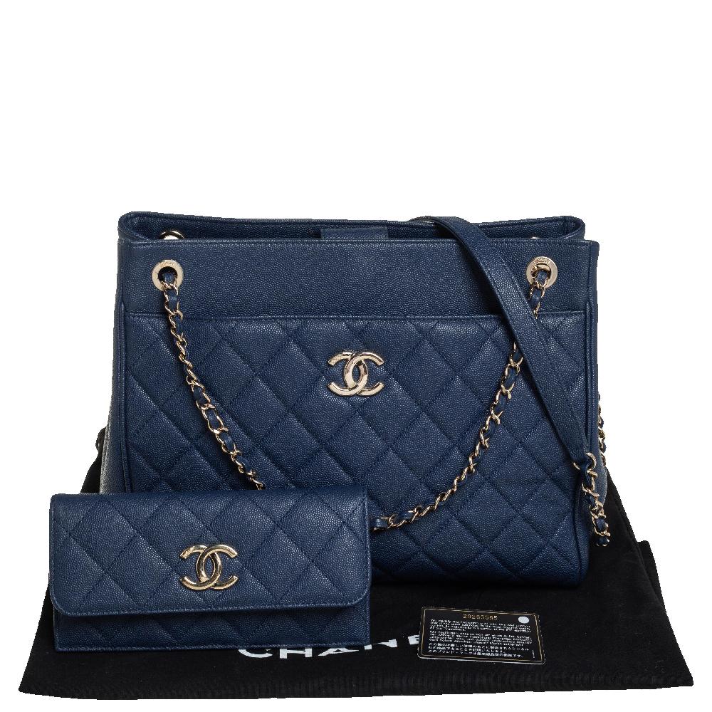 Chanel Blue Caviar Leather Urban Companion Shopping Tote 8