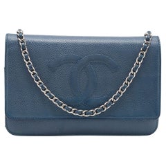 Chanel New Wallet on Chain Royal Woc Blue Patent Leather Cross Body Cl –  House of Carver