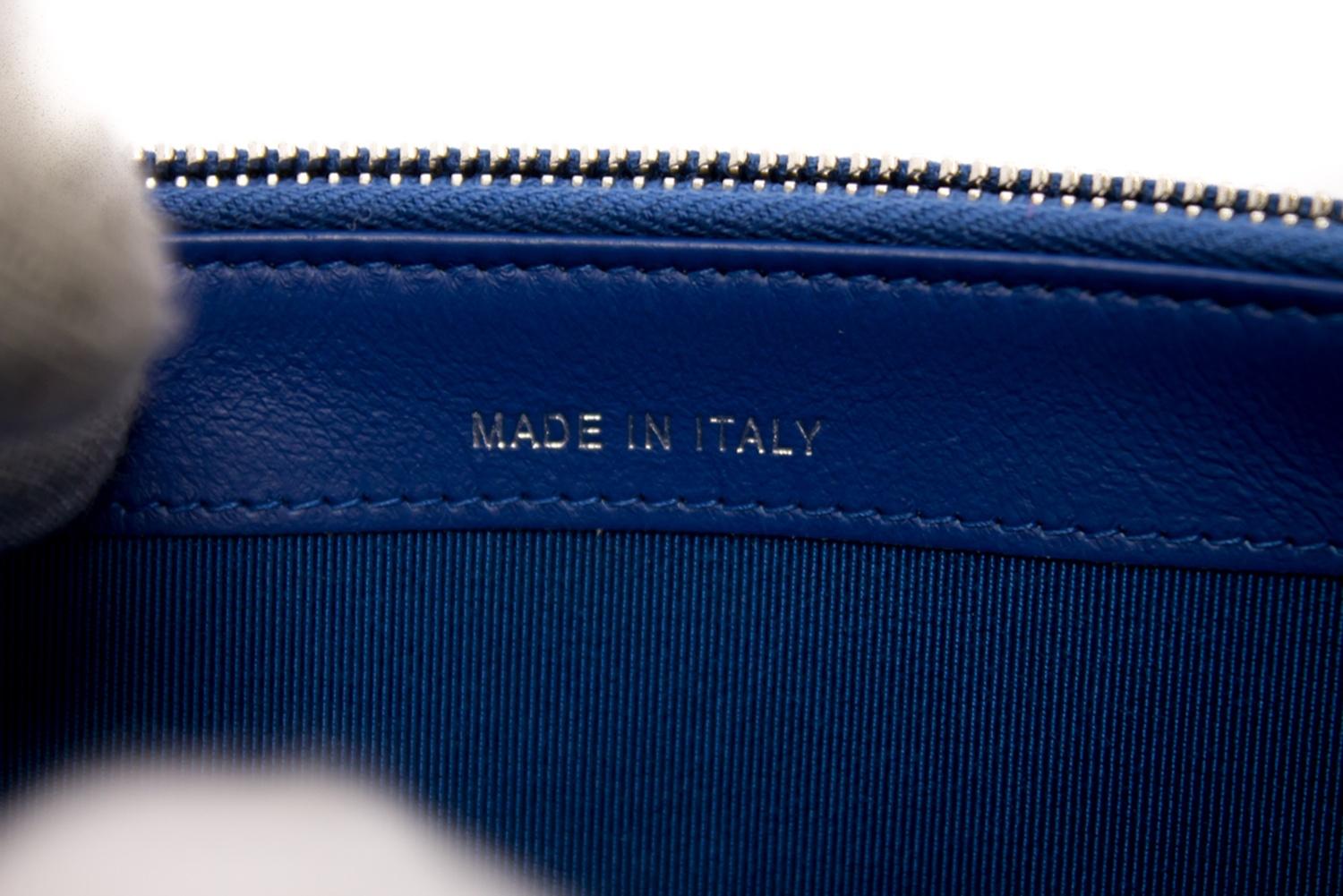 CHANEL Blue Caviar WOC Wallet On Chain V-Stitch Shoulder Bag Leather 9