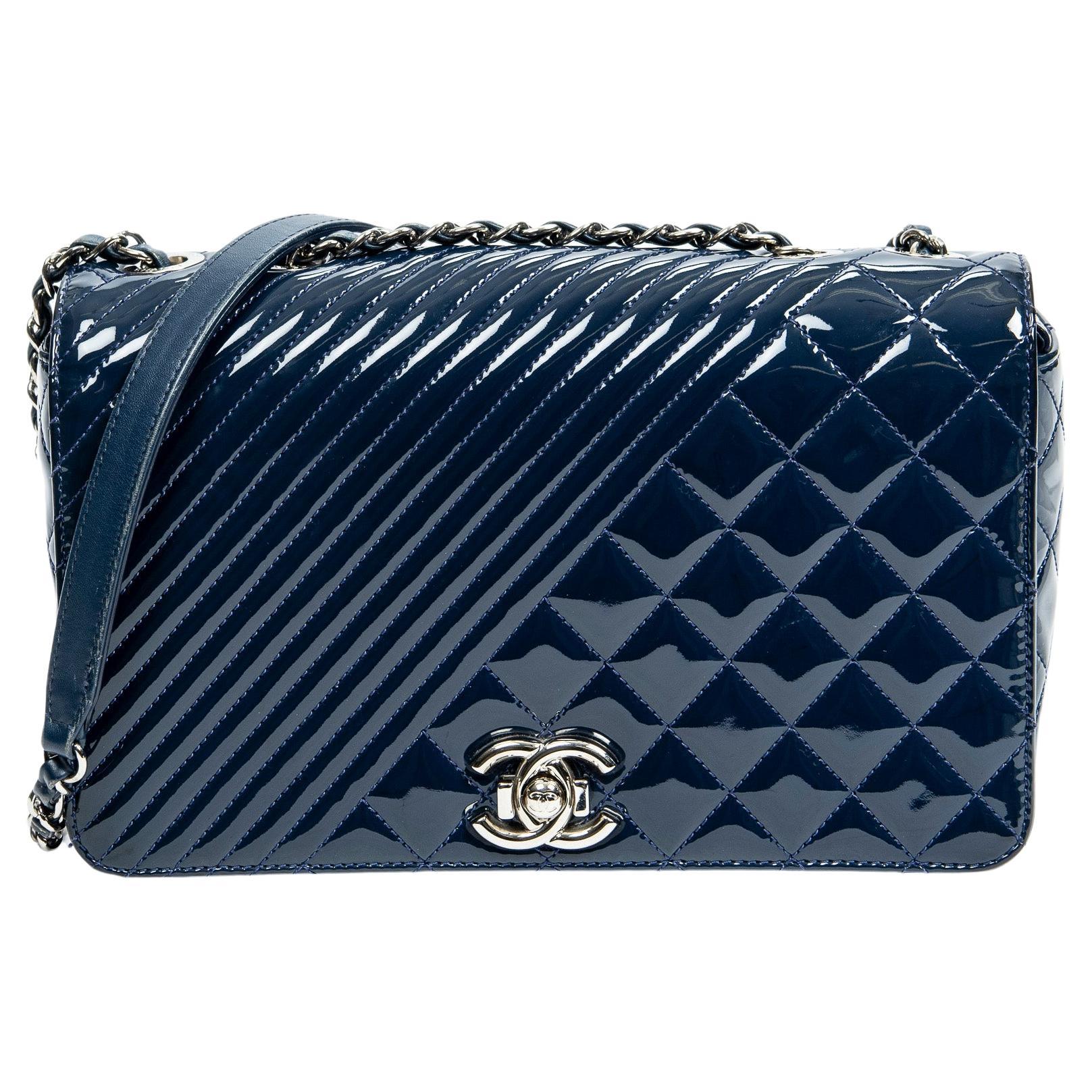 Chanel 2016 Blue CC Medium Coco Flap Bag For Sale