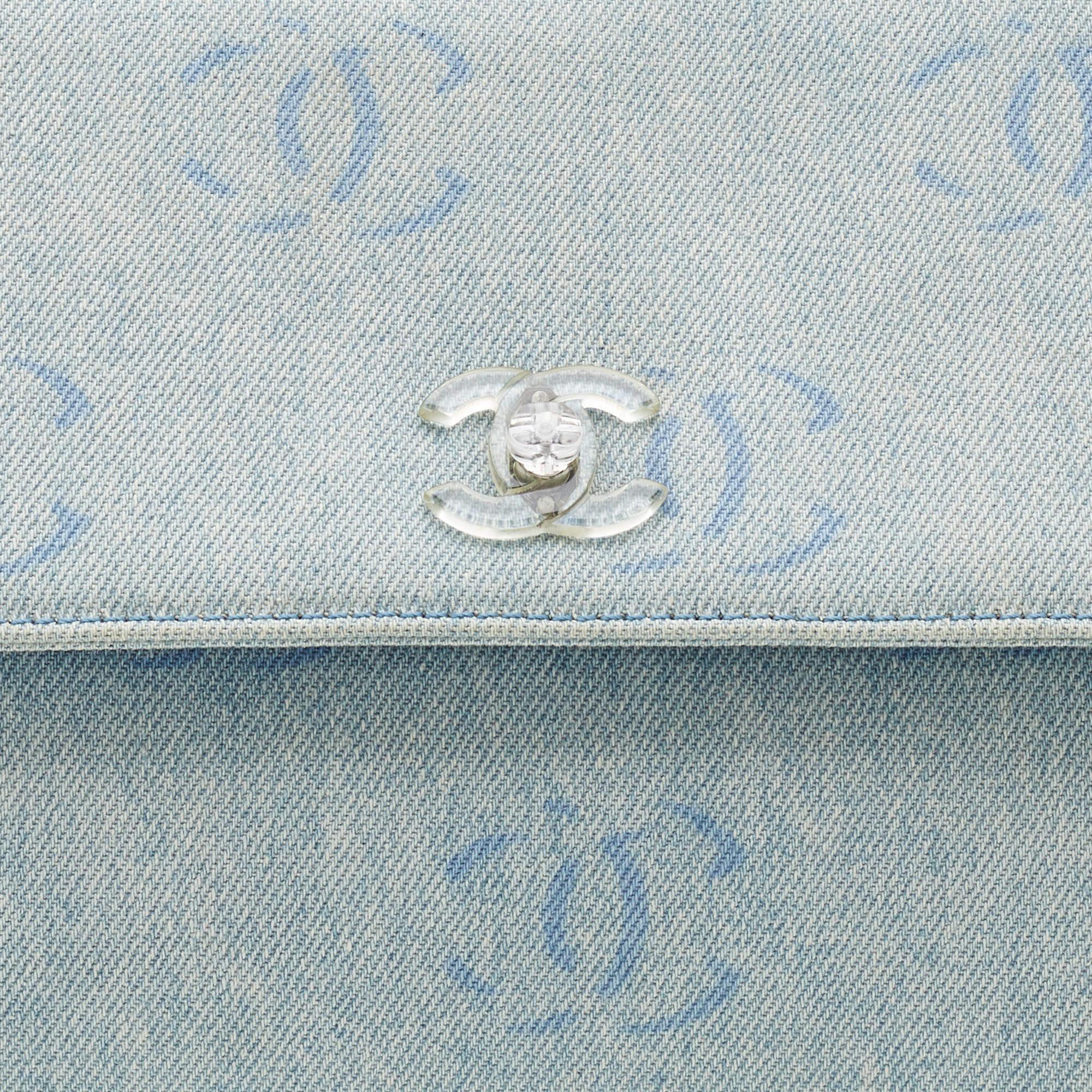 Chanel Blue CC Signature Denim Vintage Clutch 6