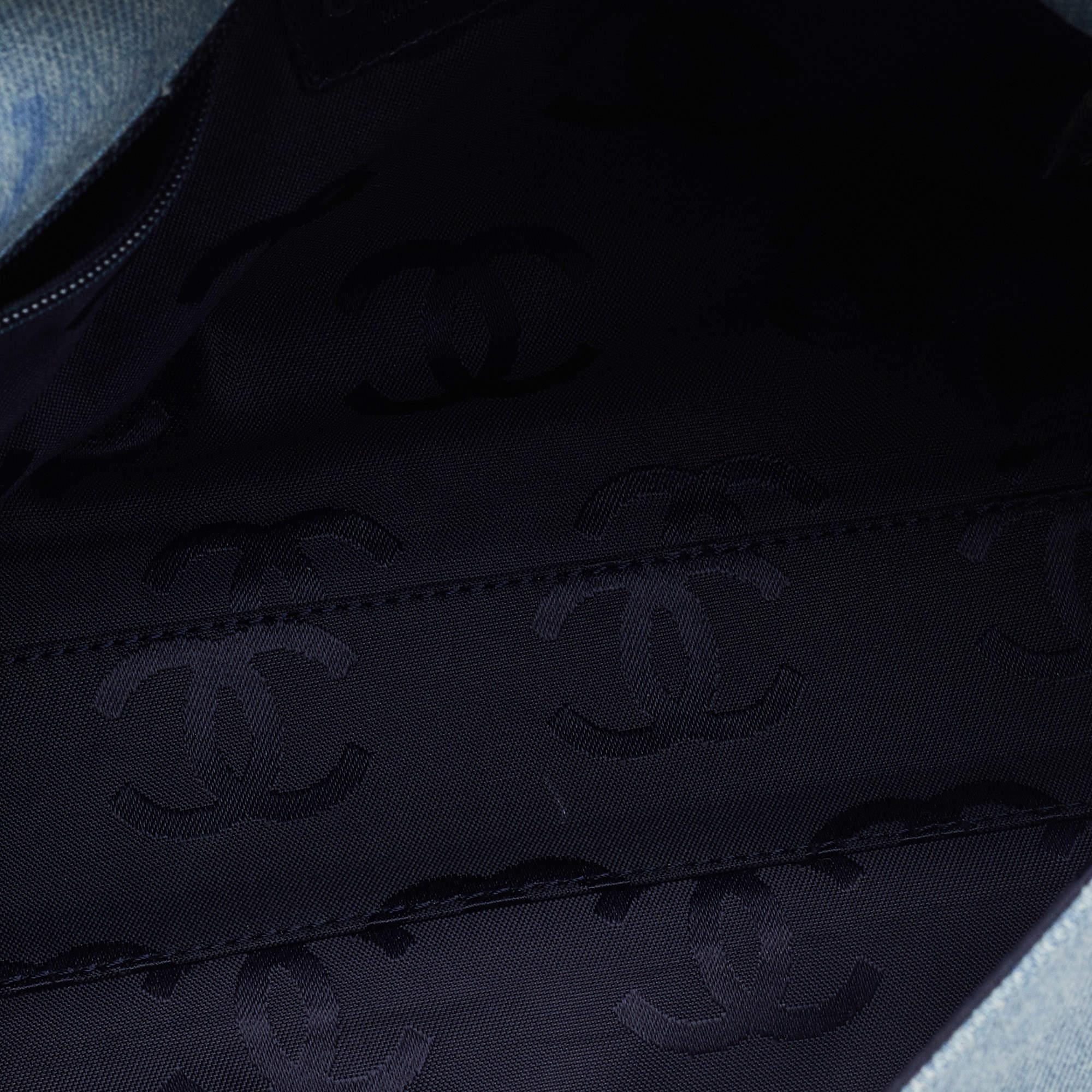 Chanel Blue CC Signature Denim Vintage Clutch 1