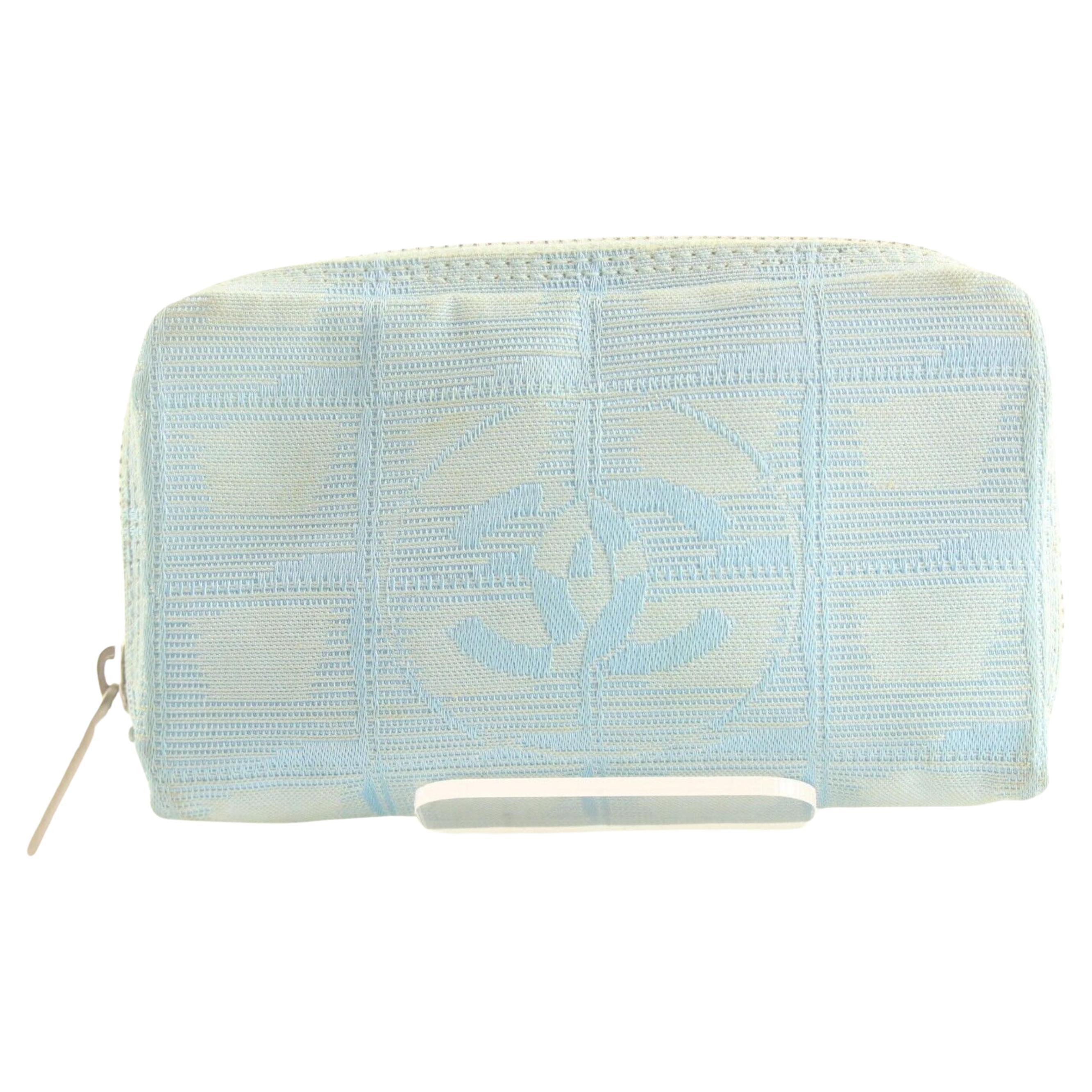 Chanel Blue CC Zip Pouch 3CC712K For Sale