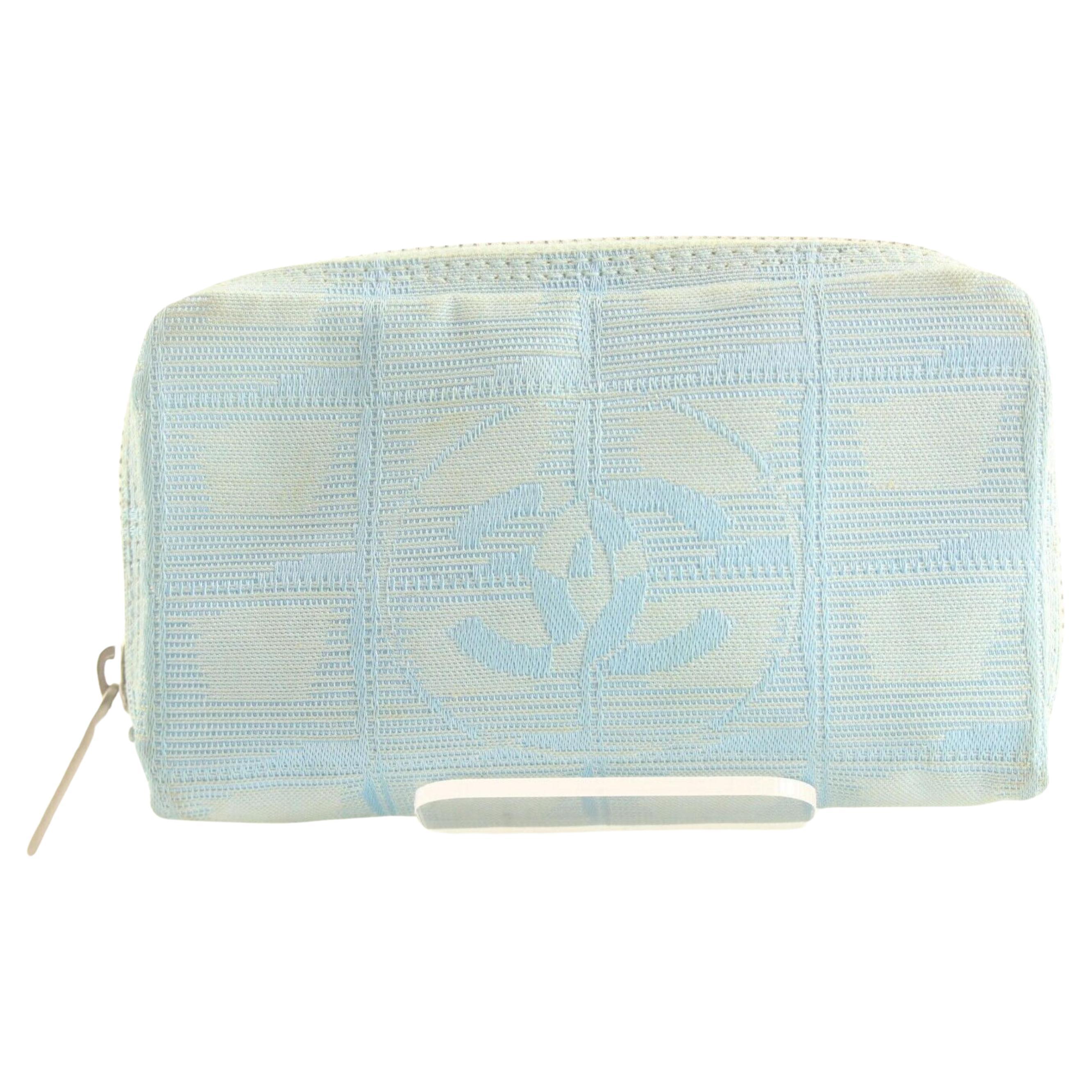 Pochette zippée CC bleue de Chanel 3CC712K en vente