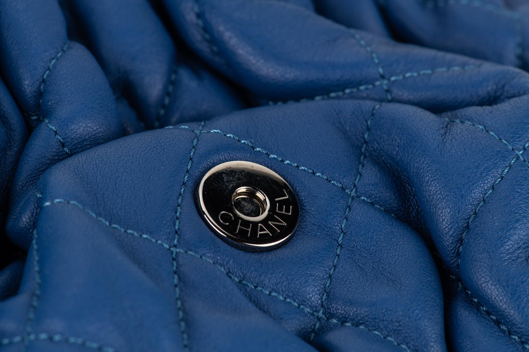 Chanel Blue Chain Around Flap Bag For Sale 6