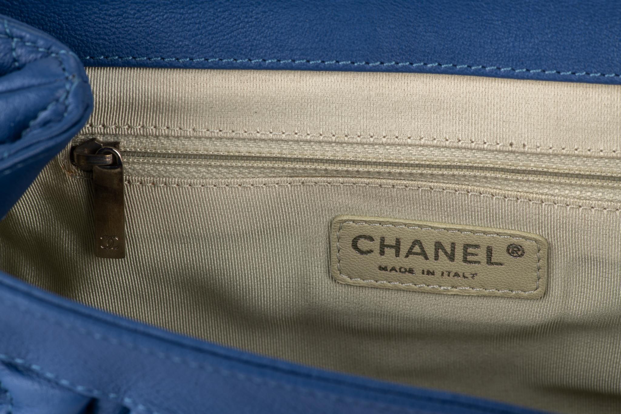 Chanel Blue Chain Around Flap Bag For Sale 7