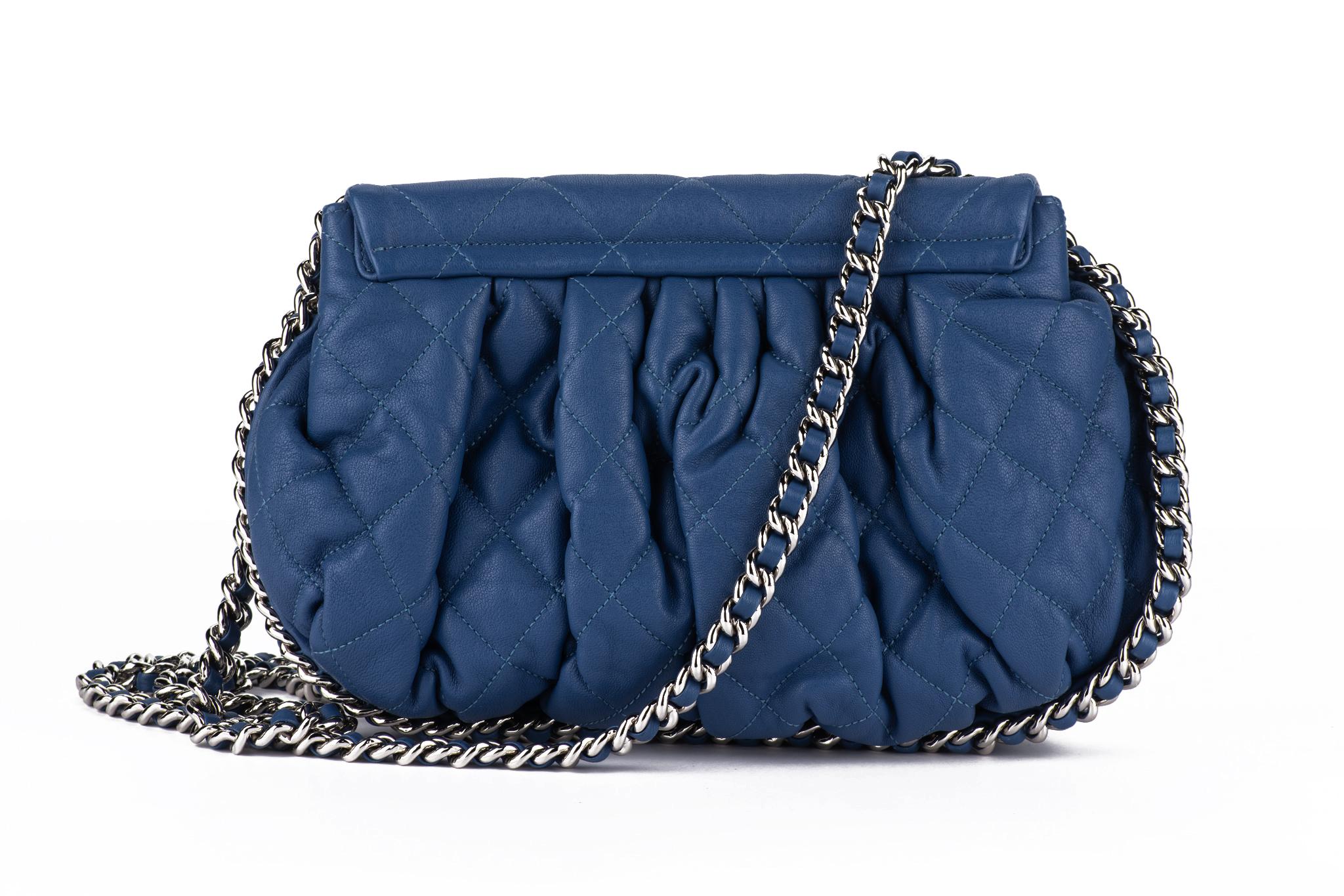 Women's Chanel Blue Chain Around Flap Bag For Sale