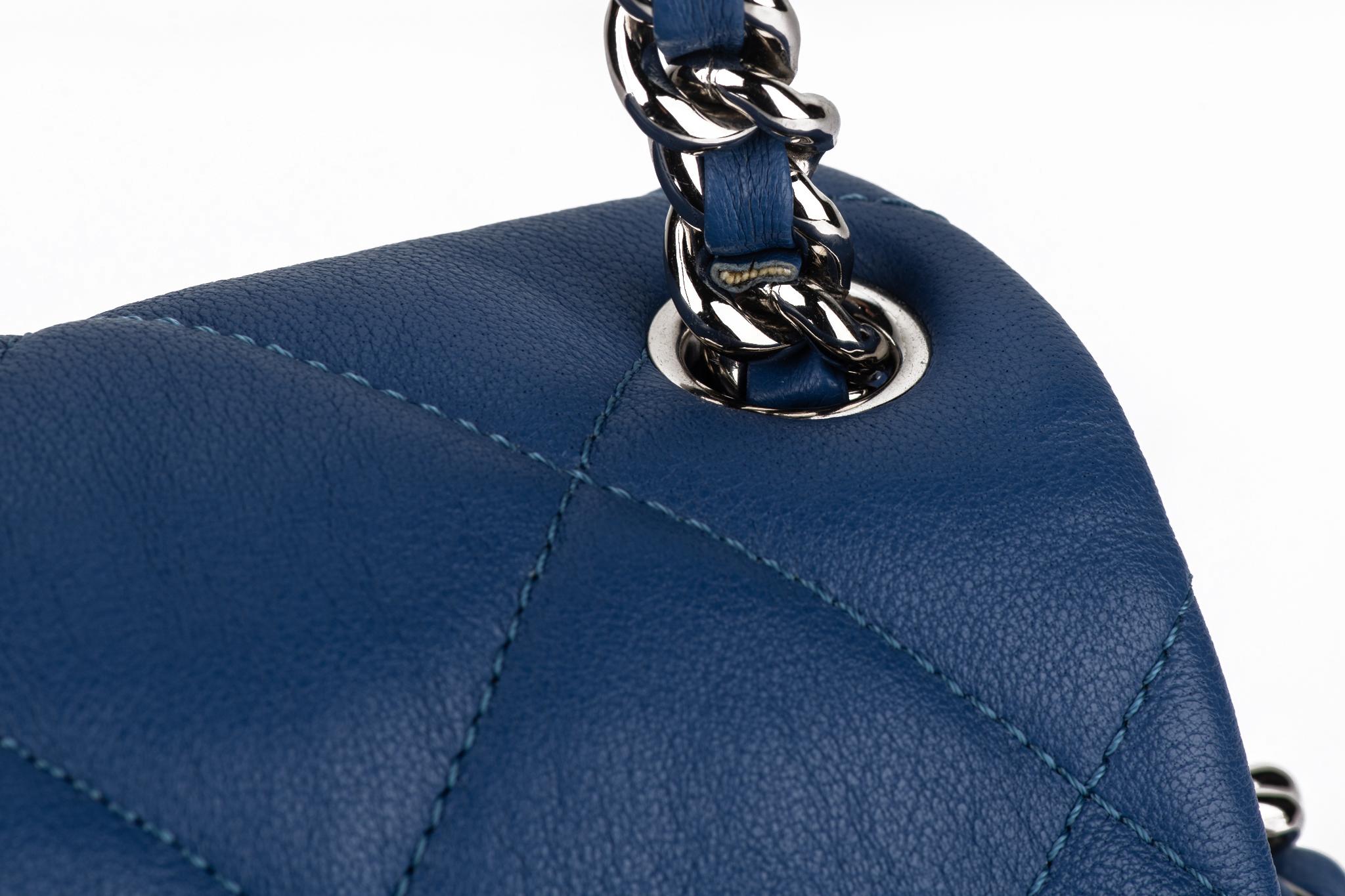 Chanel Blue Chain Around Flap Bag For Sale 4
