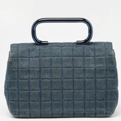 Chanel Borsa blu Choco Borsa Denim Mademoiselle Flap