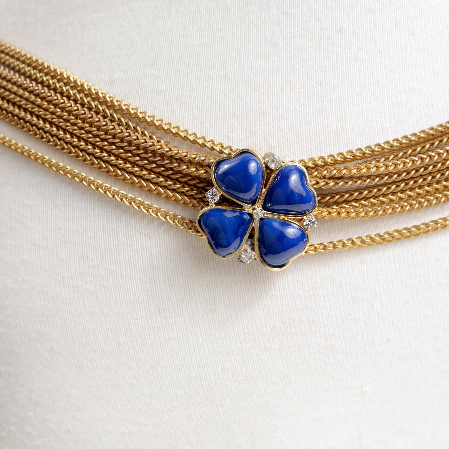 blue clover necklace