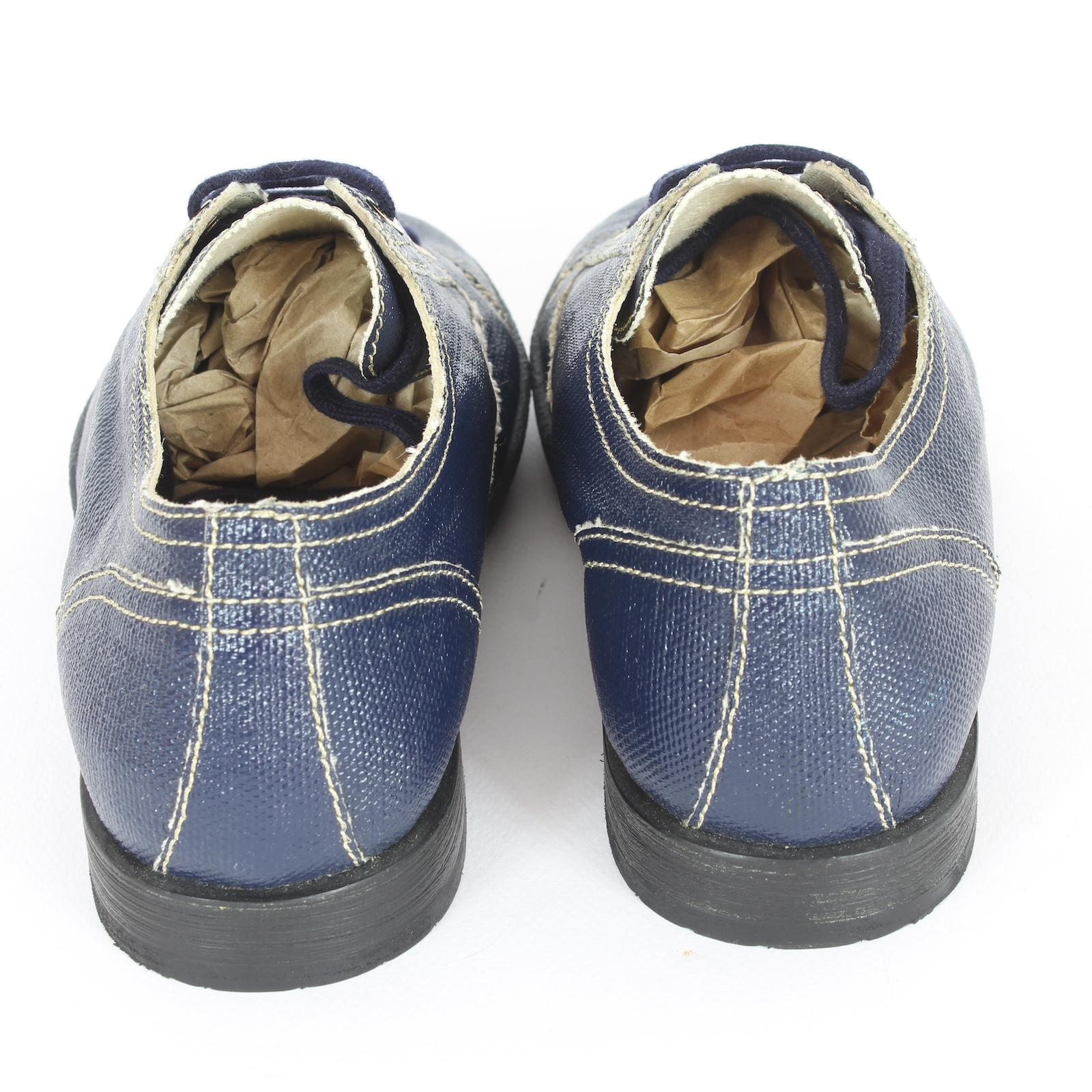 Chanel Blue Coated Toile Blue Lace Up Sneakers Shoes - NEW 5