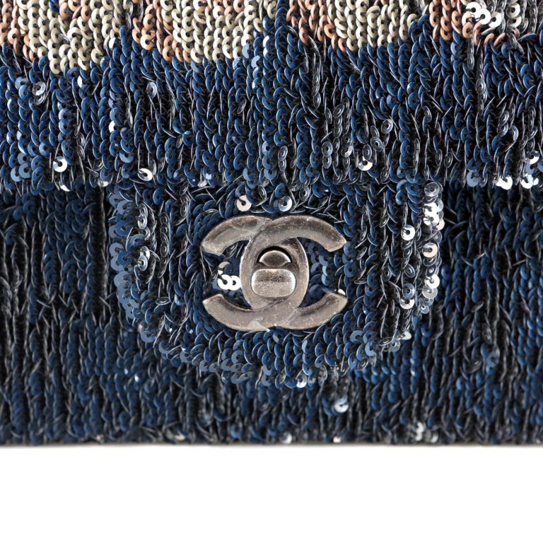 Chanel Blue COCO CUBA Sequins Flap Bag at 1stDibs