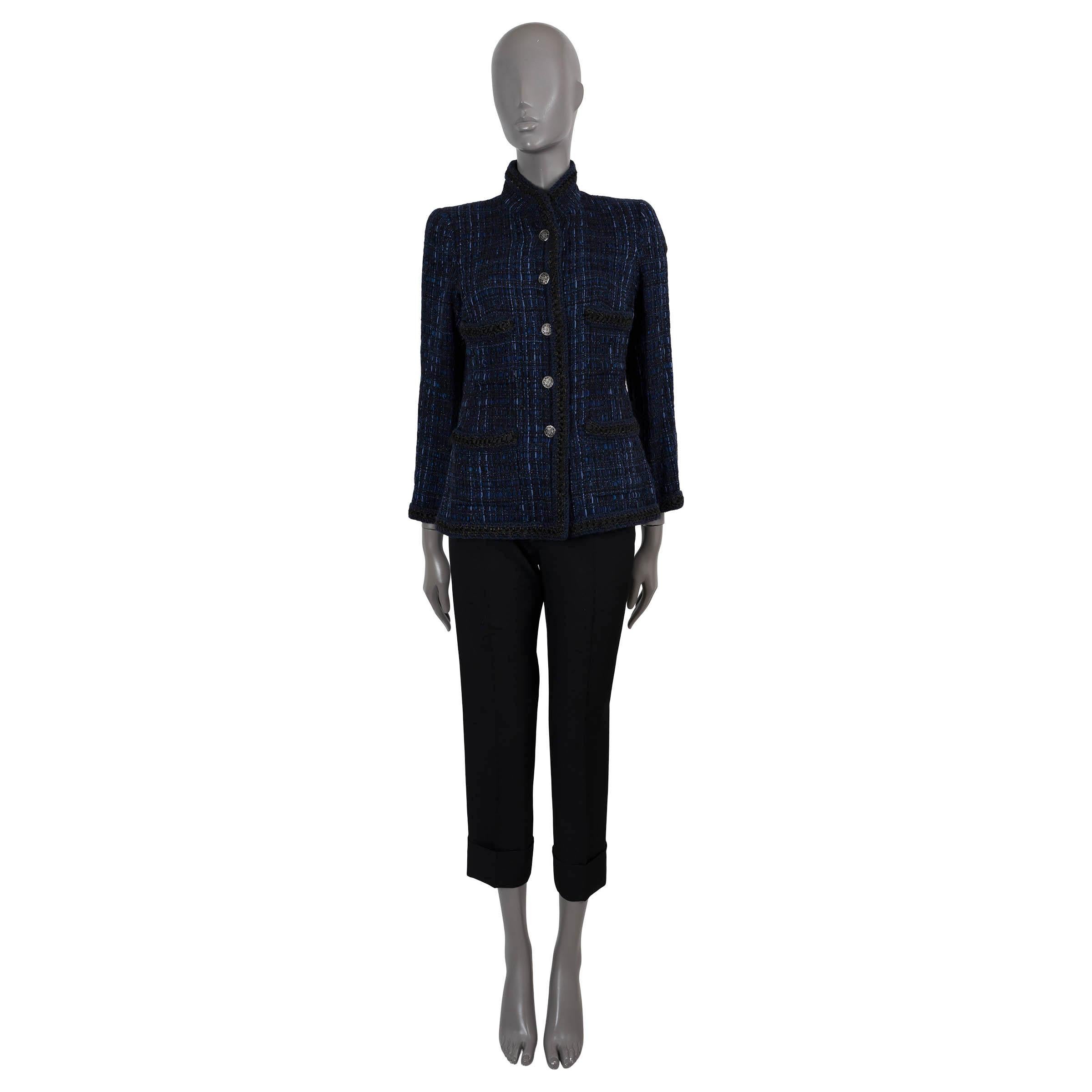 Women's CHANEL blue cotton 2010 10A SHANGHAI TWEED Jacket 38 S