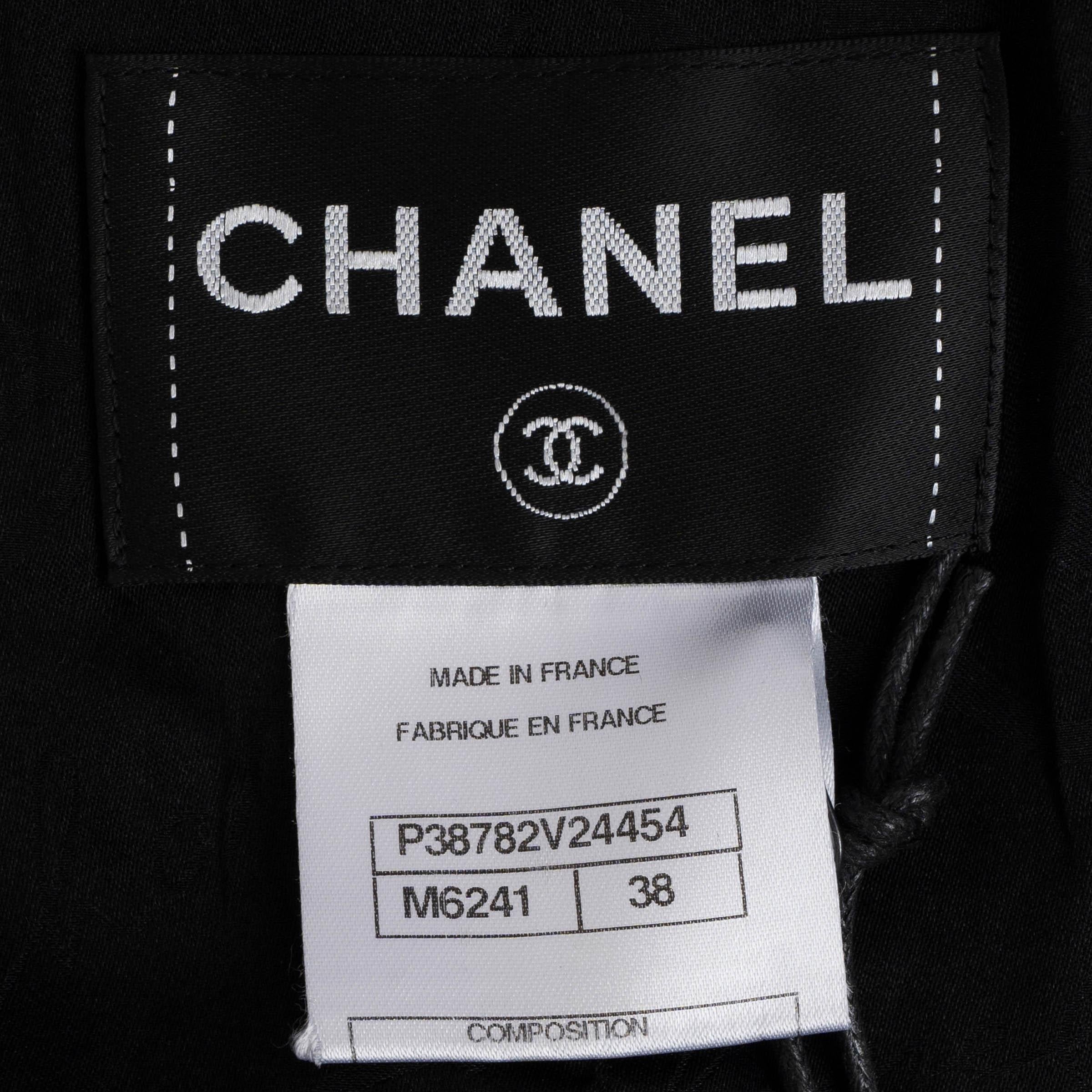 CHANEL blue cotton 2010 10A SHANGHAI TWEED Jacket 38 S 3