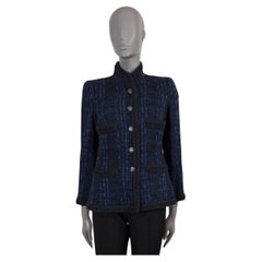 CHANEL blue cotton 2010 10A SHANGHAI TWEED Jacket 38 S
