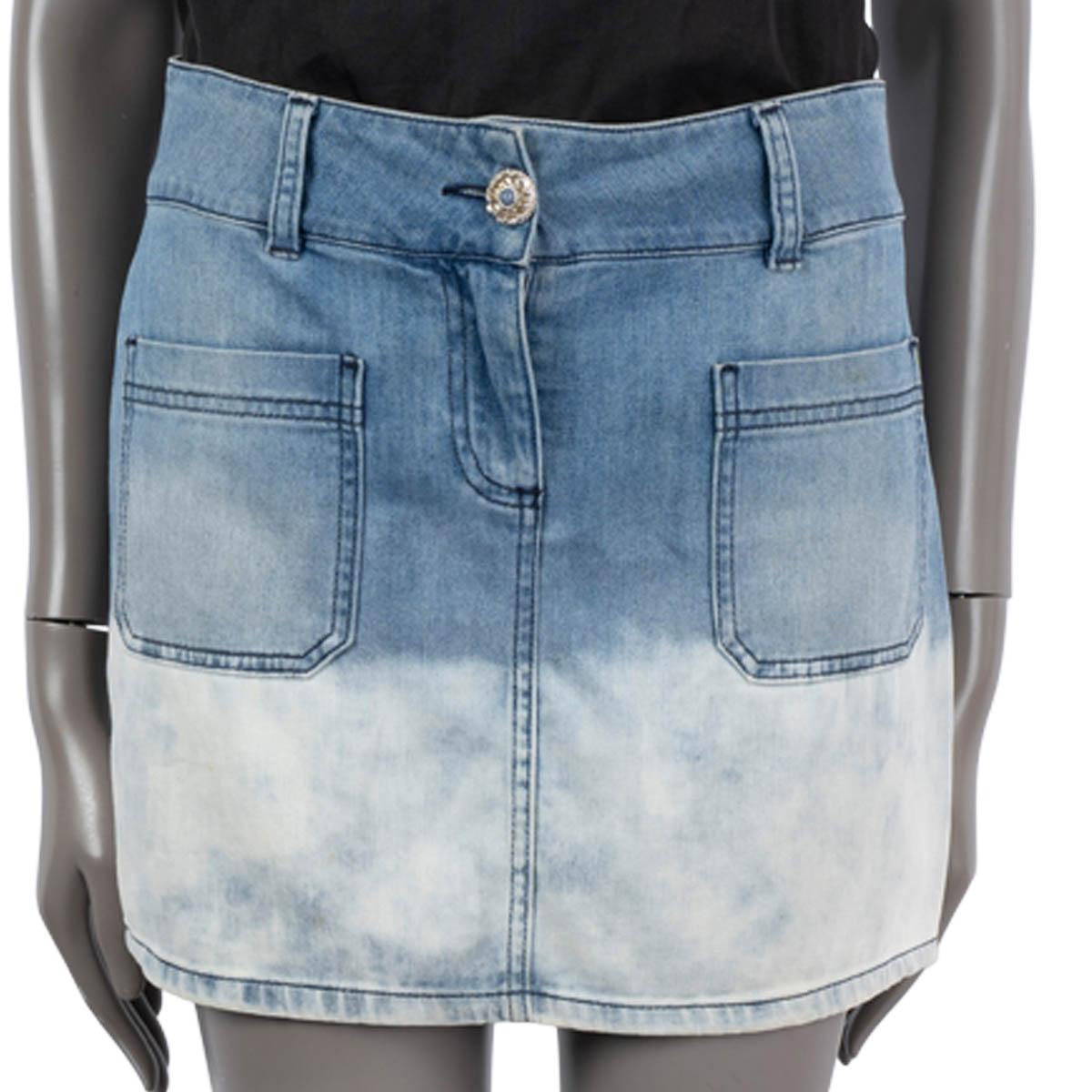 Women's CHANEL blue cotton 2011 11C SAINT TROPEZ WASHED DENIM MINI Skirt 38 S For Sale