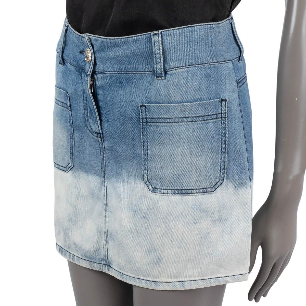 CHANEL blue cotton 2011 11C SAINT TROPEZ WASHED DENIM MINI Skirt 38 S For Sale 1