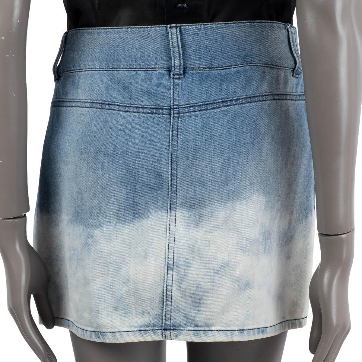 CHANEL blue cotton 2011 11C SAINT TROPEZ WASHED DENIM MINI Skirt 38 S For Sale 2
