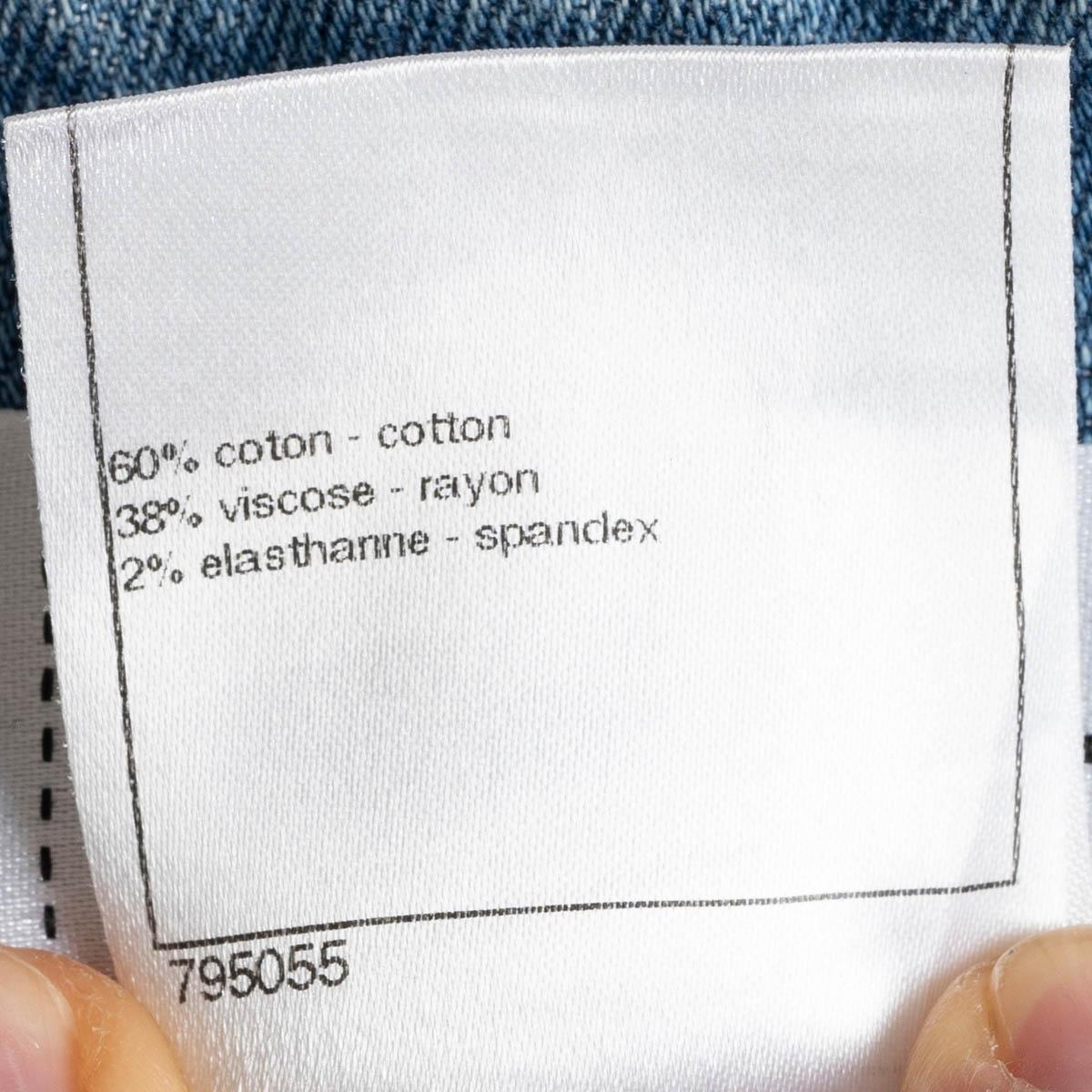 CHANEL blue cotton 2011 11C SAINT TROPEZ WASHED DENIM MINI Skirt 38 S For Sale 5